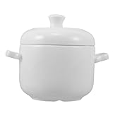Conception de poignée ergonomique : la conception à double poignée offre une prise en main sûre, ce qui la rend facile à transporter et à manipuler sans risque de , pot en porcelaine pour la cuisson vapeur, tasse à crème anglaise