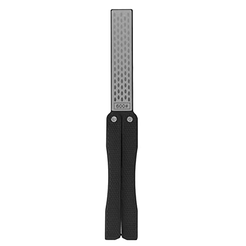Culnflun Afilador de cuchillos, material Adamas plegable en forma de abanico, ligero, portátil para uso doméstico al aire libre, se adapta a cuchillos, tijeras, herramientas de jar (Negra)