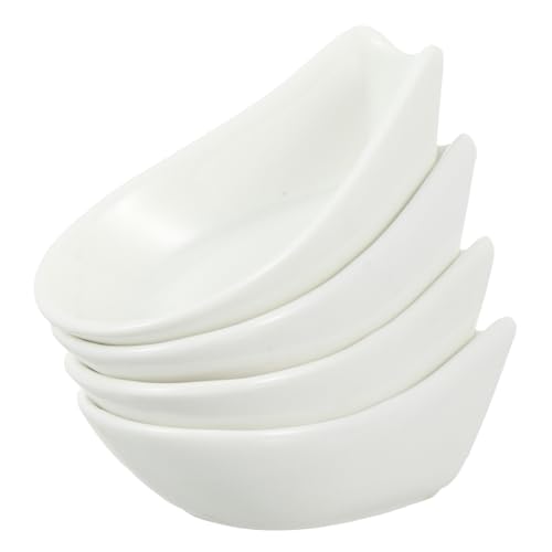 KICHOUSE 4 Pcs Spoon Rest Cooking Spoons Holder Towel Rack Stand Cooking Utensil Rest Teabag Holder Dish Utensil Holder Spatula Holder Rest Chopsticks Holder Rest Spoon Rack Ceramics White