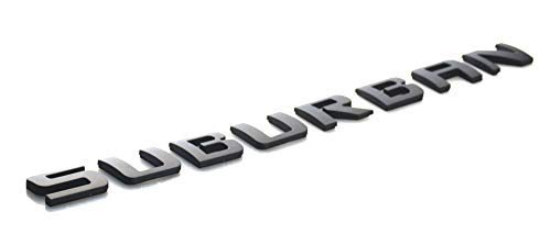 Image of 2x SUBURBAN Nameplate Emblem Letter Badge Replacement for Gm 07-16 SUBURBAN Chevrolet (Matte Black)