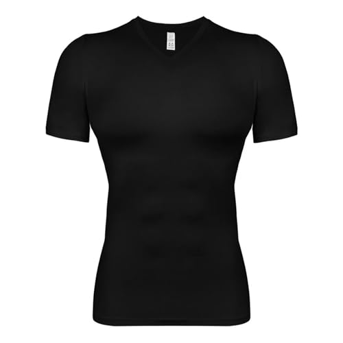 OZLCUA Camiseta Ginecomastia Camiseta de compresión for Hombre, Fitness, Gimnasio, Moldeador Cuerpo, Deporte, Correr(1pc Black,XL)