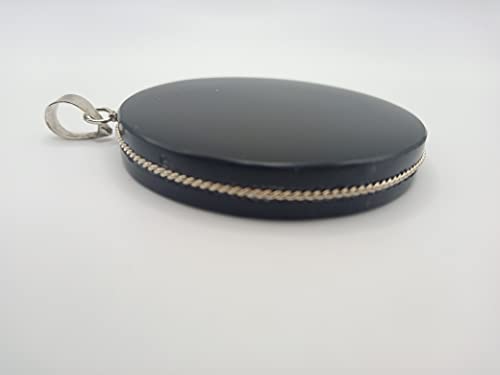 Genérico 1.9 Obsidian Round Pendant Necklace scrying, Disk, Polished, Black Round Mirror, Handmade, 1.9 in diameter4