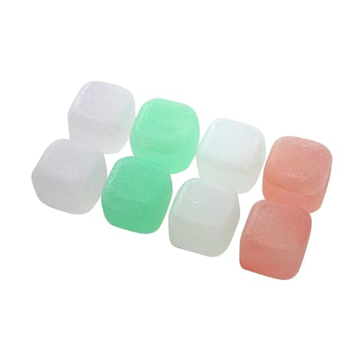 Fackelmann 49358 Lot de 8 glaçons réutilisables, glaçons en plastique, glaçons réutilisables, cubes à congeler, Plastique, Multicolore, 2,4 cm