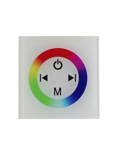 Interruptor táctil tipo 86 blanco para controlar y regular tiras LED RGB de pared 5