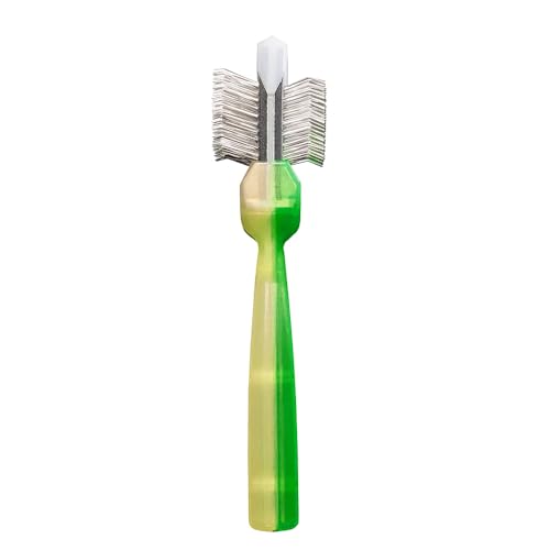 ActiVet DUO SILCOATER Unterfellbürste & Pflegebürste für Hunde und Katzen Soft Bürste für kurzes Doppelfell & Langhaar Flexible Profi Fellbürste Grün/Gold (4 5 cm)