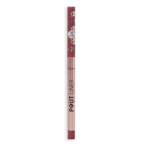 Image of Revolution Pout Bomb Plumping Lip Liner, Peach Orange | Long-Lasting Lip Shaper with Hyaluronic Acid & Vitamin E, Vegan & Cruelty-Free