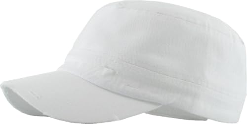 Image of Vintage Distressed Cadet Army Cap Basic Everyday Military Style Hat