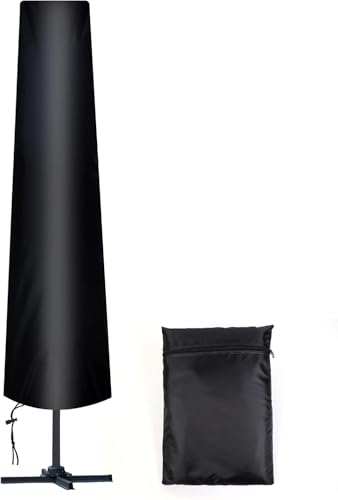 AiQInu Housse Parasol Droit Ø 300 cm, 2 Pièces 210D Oxford Housse de Protection pour Parasol avec Sac de Rangement, Résistant aux Intempéries, aux UV, à...
