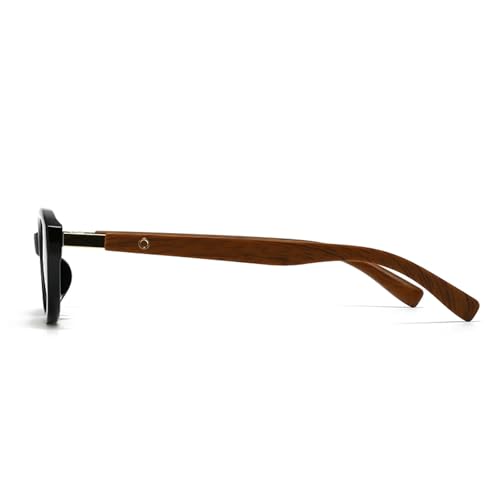 Lunettes de soleil à monture ronde café légères et élégantes