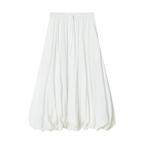 Women’s Summer Cotton Midi Skirt, High-Waisted A-Line Casual Long Skirt4
