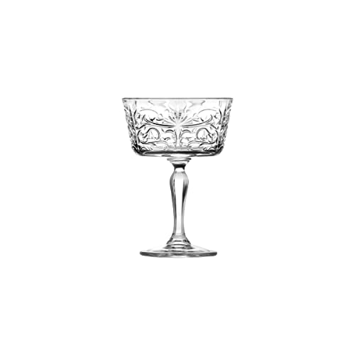 RCR Crystal Glassware Tattoo Champagne Goblet Glasses, 27 CL / 270 ML, Set of 6