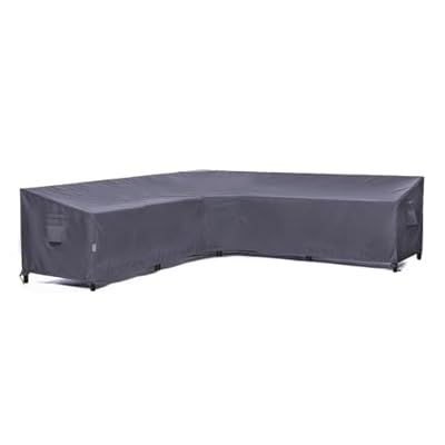 F&J Outdoors Patio V-Shaped Couch Cover Waterproof Heavy Duty Ripstop Outdoor Sofa Cover for 5 Person Sectional Seating Group with Cushions, (85" + 85") W x 33.5" D x 31" H