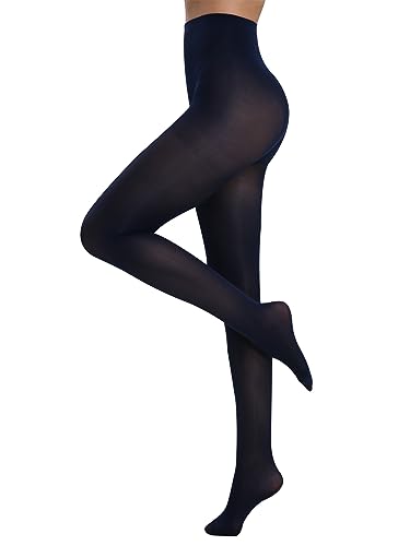 Image of SOUTHRO 80 Denier Opaque Tights for Women, High Waist Nylon Pantyhose | Soft Footed Nylon-Spandex, Tummy Control Waistband, Run-Resistant Reinforced Toe; for Office, Dress, Ballet & Winter