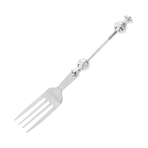Unomor Stainless Steel Beaded Fork Serving Fork for Food Meat and Fruit Comfortable Grip for Daily Tableware Use