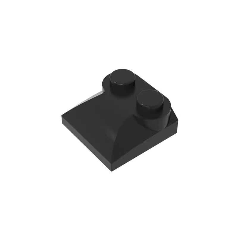 Gobricks GDS-800 Brick Curved 2 x 2 x 2/3 Two Studs and Curved Slope End 50PCS Compatible with Lego 47457 4218696 DIY Parts and MOC Components for Major Brick Brands Color:Black 26