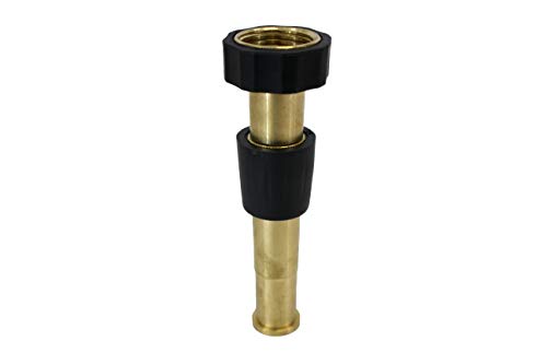 Adjustable Brass Water Hose Nozzle with Rubber Grip