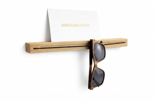 P Portia by Callidus Designs Brillenhalter Eichenholz – Wandaufbewahrung mit Gummiband | Minimalistisch & funktional, Aufhängung mit und ohne Bohren möglich (Aufhängung mit Schrauben, 20cm)