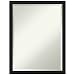 Amanti Art Beveled Wall Mirror (26 x 20 in.), Grace Brushed Metallic Black Narrow Frame - Bathroom Mirror Black,Silver, Medium