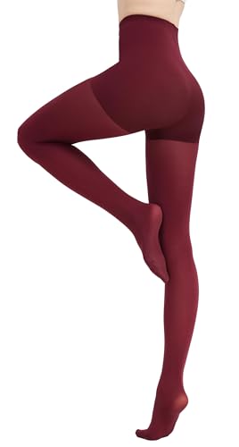 Image of CozyWow 80D Control Top Opaque Tights for Women High Waist Matte Pantyhose | Run-resistant, High Rise,Ideal for Layering under Dress