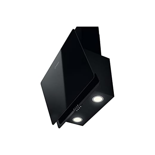 Indesit 60cm Angled Chimney Cooker Hood - Black
