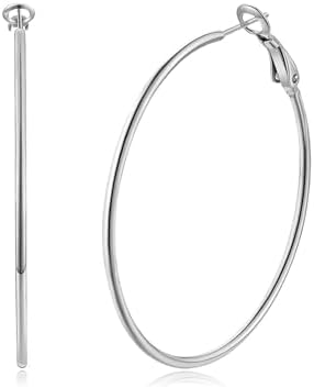 14K Gold Plated 925 Sterling Silver Posts large Hoop Earrings for Women, Hypoallergenic Big Hoop Earrings Lightweight Jewelry for Women 30/40/50/60/70MM