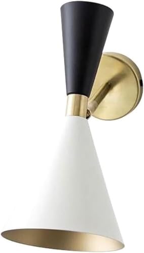 Aplique de Pared Moderno de Metal con Casquillo E27, Blanco/Negro, 40 W máx., para Dormitorio, Sala de Estar, Estudio y Pasillo. Contemporáneo.