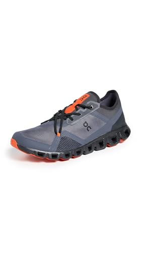Image of On Men's Cloud X 3 AD Sneakers, Eclipse | Flame, Black, Orange, 7 Medium US
