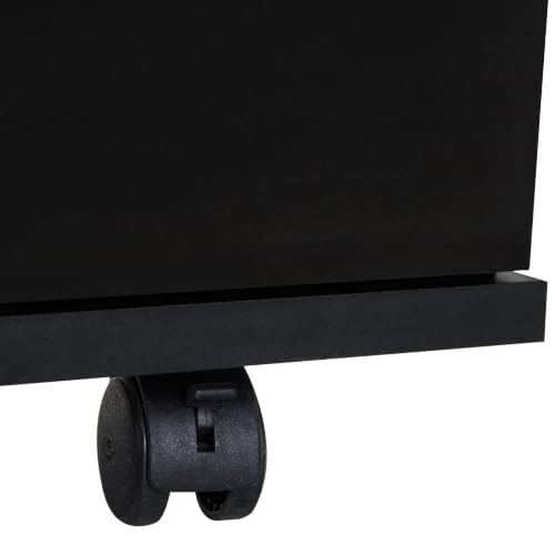 Miniatura 7 de Homcom Cajonera De Oficina Y Hogar Tipo Archivador De Madera Móvil Con Ruedas Y 2 Cajones 41x39x58cm Negro