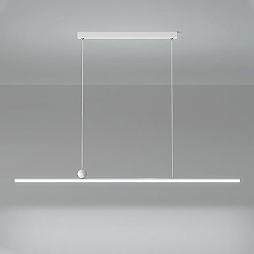 Lampe suspendue LED linéaire parfaite au-dessus de l'îlot de cuisine et de la table du salon
