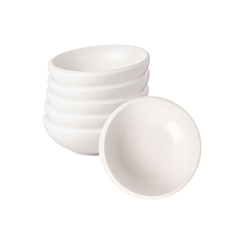 Villeroy & Boch NewMoon Schälchen 6er Set, 13 cm, Kleine Schale für köstliche Desserts oder Soßen, Premium Porzellan, weiß, spülmaschinengeeignet