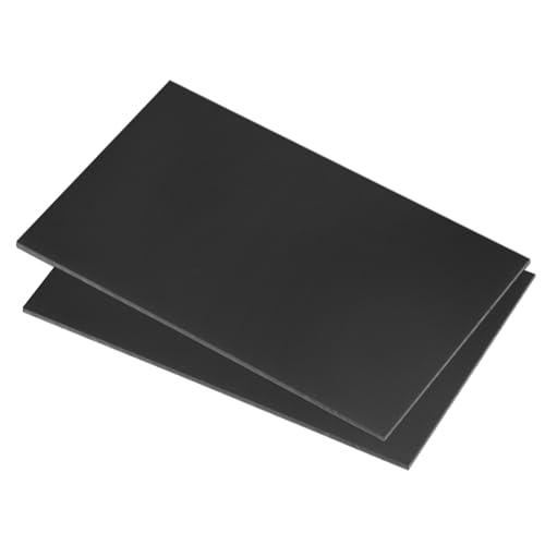 Rebower 2pcs 6 x 8 Inch UHMW Polyethylene Sheets, 1/8 Inch Thick Ultra High Molecular Weight Black Plastic Sheet [for Home, Industrial]