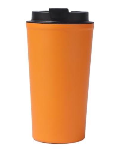 ZHANGANRAN Taza de café de doble pared de acero inoxidable 304 aislada al vacío para bebidas calientes y frías, 500 ml (naranja)