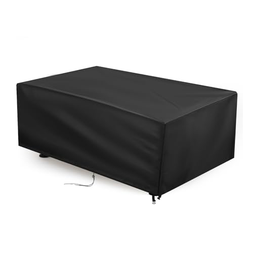 Hohong 6ft Pool Table Cover 204x112x82cm 600D Heavy Duty Oxford Fabric Waterproof Billiard Table Cover Indoor and Outdoor Snooker Table Covers with Drawstring-Black