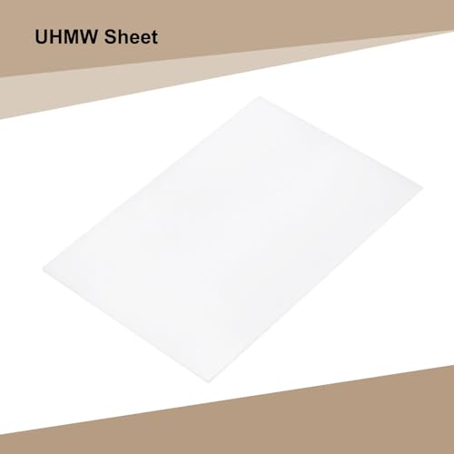 Image of MECCANIXITY UHMW Sheets, Hard Ultra High Molecular Weight Polyethylene Sheets Plastic Sheet, 10 inch x 12 inch x 1 /16, White