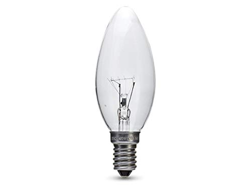 10 x 60 Watt Clear Light Bulbs Candle Lamps - SES/E14 Small Edison Screw Base-240V