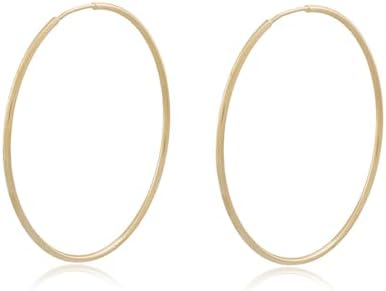 Brinco de Argola Grande Semi Joias Banhado Ouro 18k
