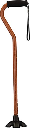 NOVA Sugarcane, Walking Cane with Quad Tip and Carrying Strap, Stand Alone Cane, Walnut Grain Design - Thumbnail 3