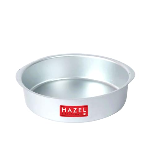 Image of HAZEL Aluminium Round Cake Mould Medium | Non Stick Baking Tin Pan | Microwave OTG Oven Tray | Cake Making Tools Kitchen