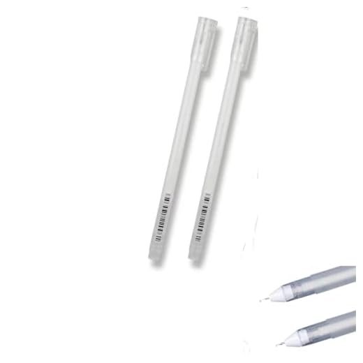 Kit 2 Caneta Branca Gel Ponta Fina Gelly Roll 0.6mm Para Design de Sobrancelha Desenho Marcador Colorir Canetas Brancas Pintar Livros Profissional Artesanato