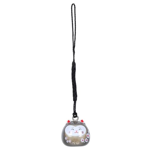 STOBAZA Chat Japonais Pendentif Maneki-neko Clochette Calme Porte-clés Chaton Amulette De Chance Décoration Téléphone Cadeau Ami