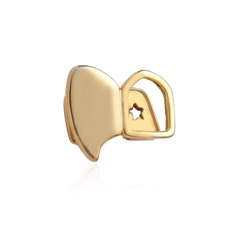 Set de 2 piezas de grillz para dientes hip hop chapado en oro 14K miniatura 3