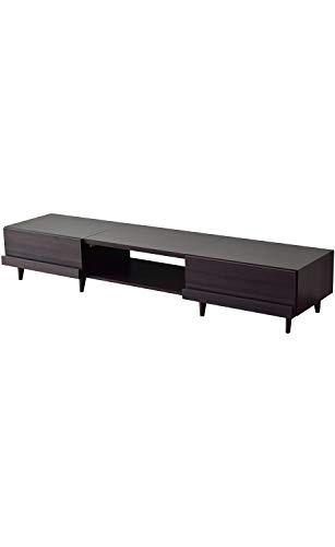 DORIS ドリス テレビ台 ローボード 脚付き ワイドサイズ 幅180 奥行38.5 高さ30 最大52型対応 テレビラック テレビボード 引出し収納 組立式 ブラウン コルニス 180cm 【14856】
