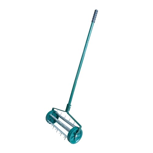 THUNDERBAY Thunderbay 18-Inch Lawn Aerator Heavy-Duty Spike Garden Yard Grass Rotary w/ 40.5-Inch Handle