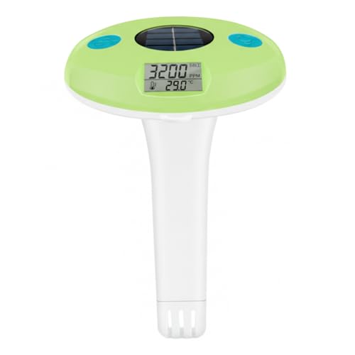 Thermomètre de piscine solaire 2 en 1 haute précision avec moniteur de sel et écran LCD étanche
