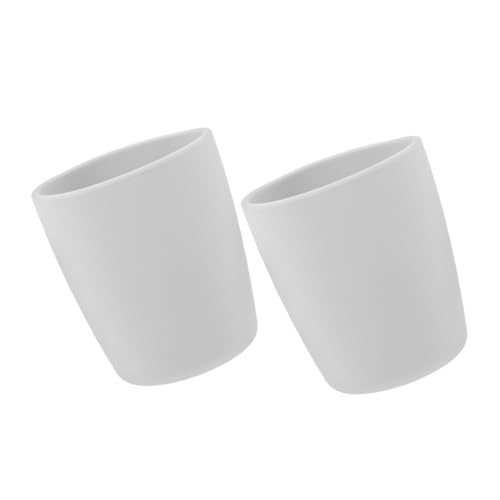 HEMOTON 1 Juego Taza Recta Taza Para Pequeños Tapa De Tazas Para Vasos De Silicona Entrenador De Copa Abierta Para Pequeños Gel De Sílice Light Grey 2 Piezas