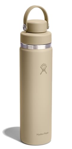 Image of Hydro Flask Water Bottle - Insulated Stainless Steel - Wide Mouth Flex Chug Lid, Non Spill, Leakproof in 24 Oz Tonal Oat Tan