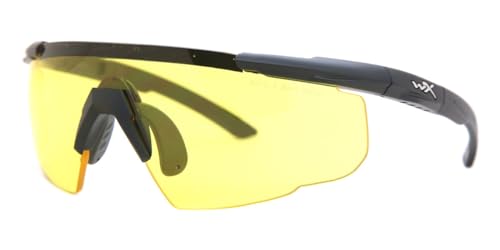 Wiley X Saber 300 High Velocity Protection Sunglasses Matte Black Frame Pale Yellow Lens2