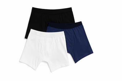 P&N Men’s Underwear Boxer Brief Solid Color Stretch Knit Comfortable Cotton Boxer Shorts, 3-Pack
