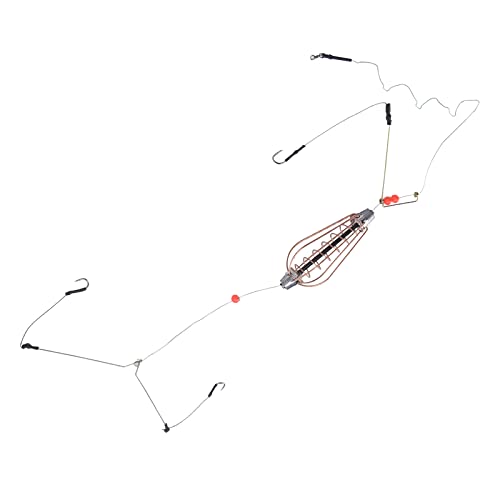 4 peças gaiola de isca de pesca alimentador de isca de mola de cobre com ganchos acessórios de pesca