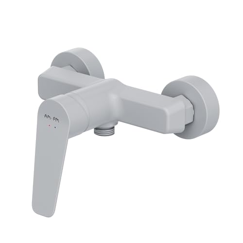 AM.PM Hit FTA20033 – Mitigeur Douche Blanc Mat, Robinet Monocommande à Économie d’Eau, Mitigeur de Baignoire sans Bec, Résistant aux Rayures